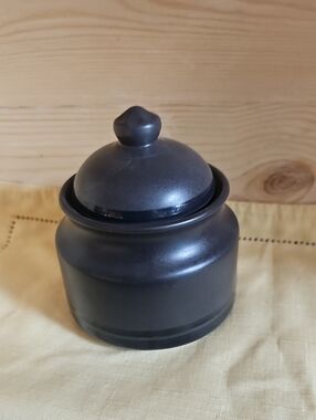 Pfaltzgraff  Matte Black Ceramic Jar with Lid